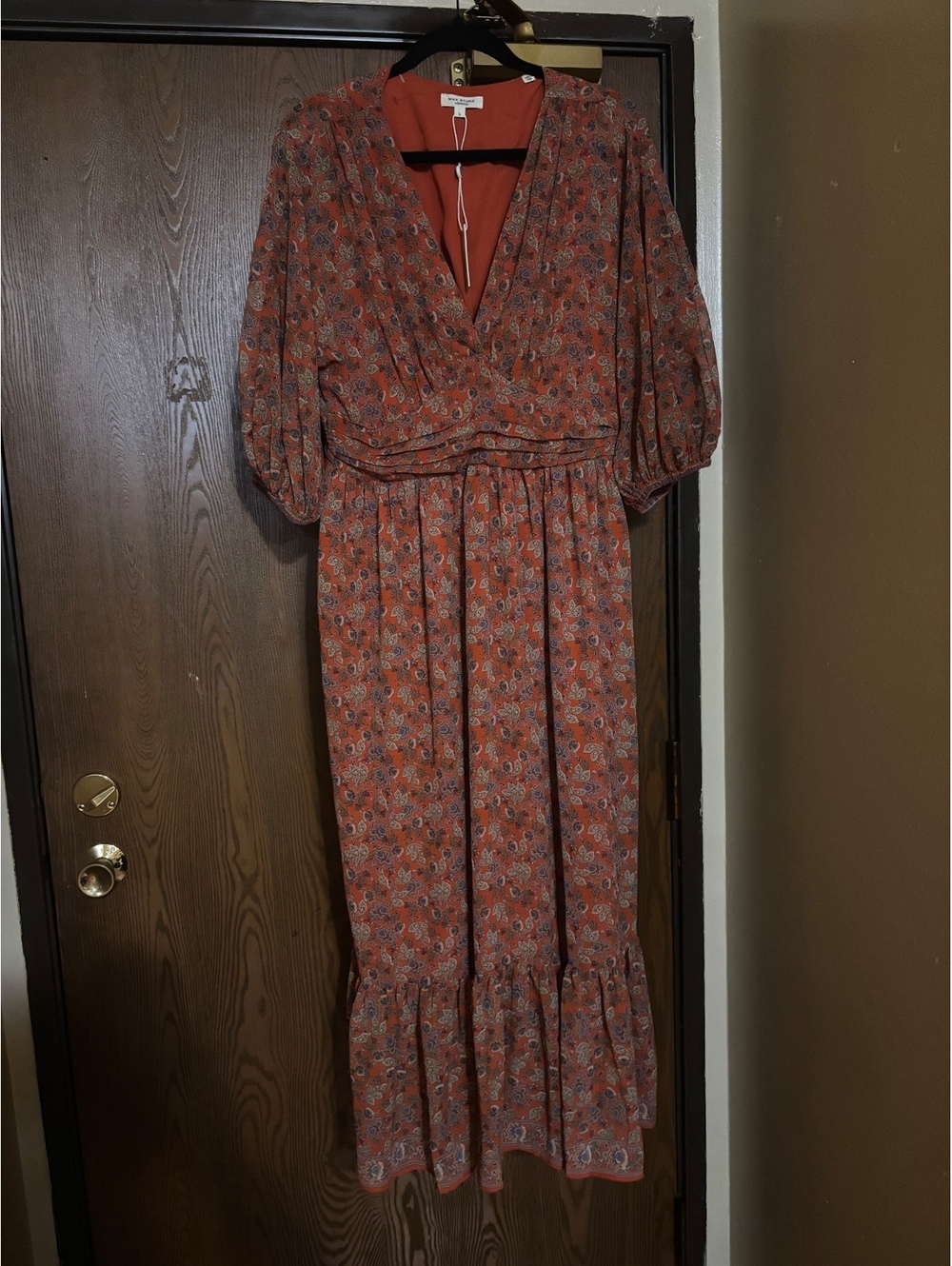 Beautiful Fall Boho Orange Dress- Size Large
